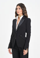 ELISABETTA FRANCHI Giacca monopetto nera da donna in crêpe leggero GI15456E2 110 ELISABETTA FRANCHI 