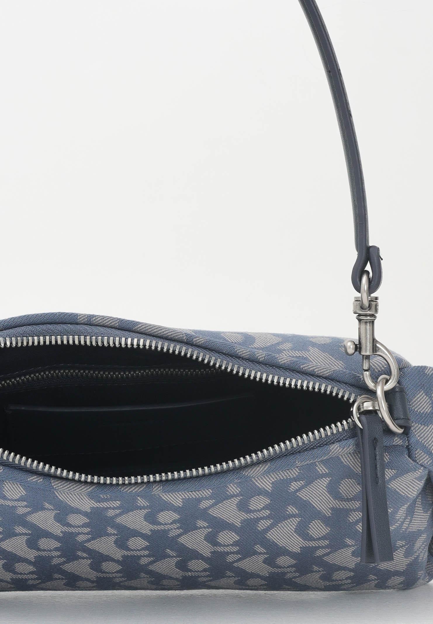 CALVIN KLEIN Borsa a spalla blu indaco da donna in tessuto jacquard con stampa monogram LV04K3142G ZYX CALVIN KLEIN 