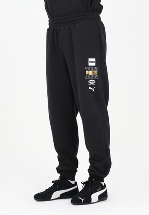 PUMA Pantalone sportivo nero da uomo con stampa logo 688192 01 PUMA 