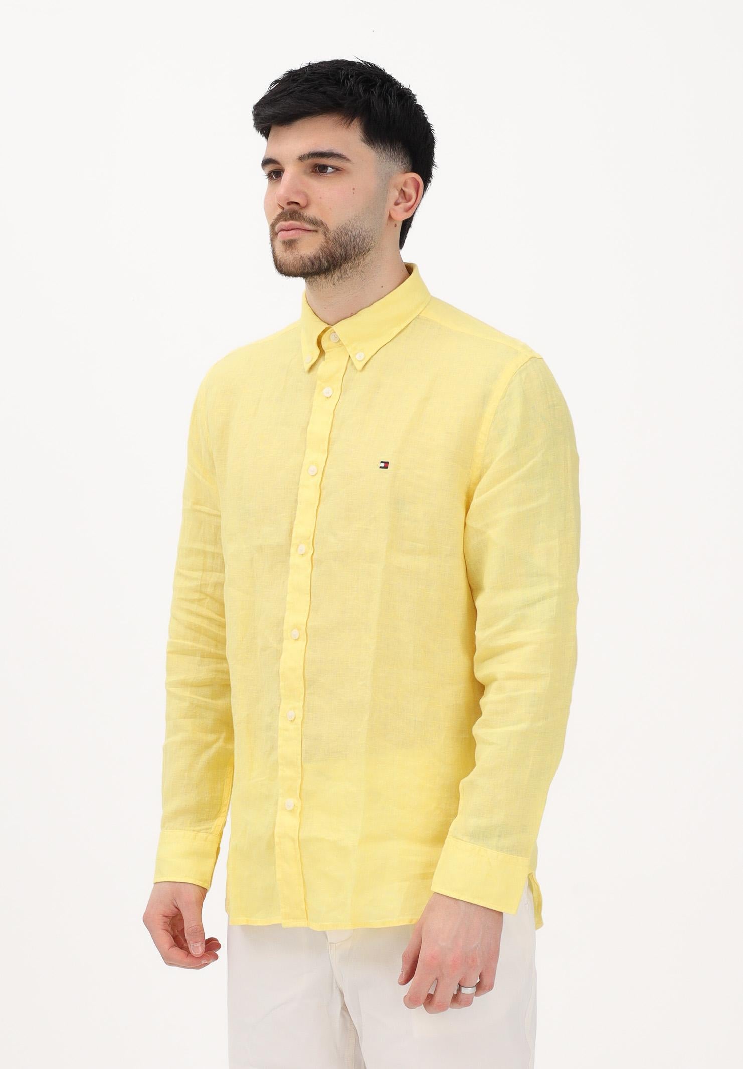 TOMMY HILFIGER Camicia a manica lunga gialla da uomo MW0MW41530 ZF0 TOMMY HILFIGER 