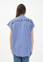 GAELLE Camicia smanicata a righe bianche e blu da donna GAABW03891 BL48 GAELLE 