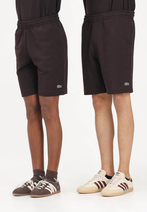 LACOSTE Shorts sportivo marrone per uomo e donna con logo GH9860 3LA LACOSTE 