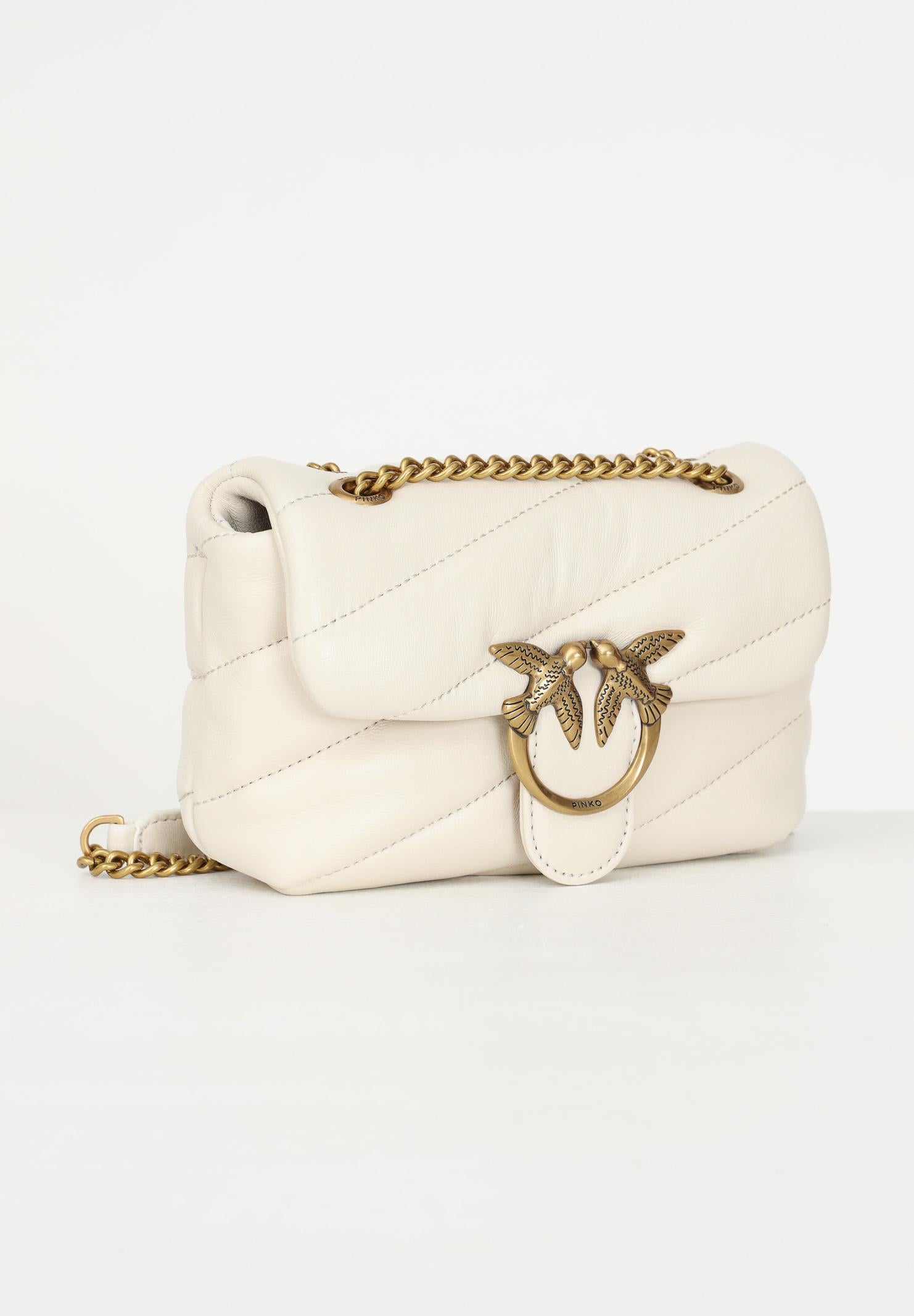 PINKO Borsa a tracolla Baby Love Bag Puff da donna in morbida nappa panna 100040A0F2 Z14Q PINKO 