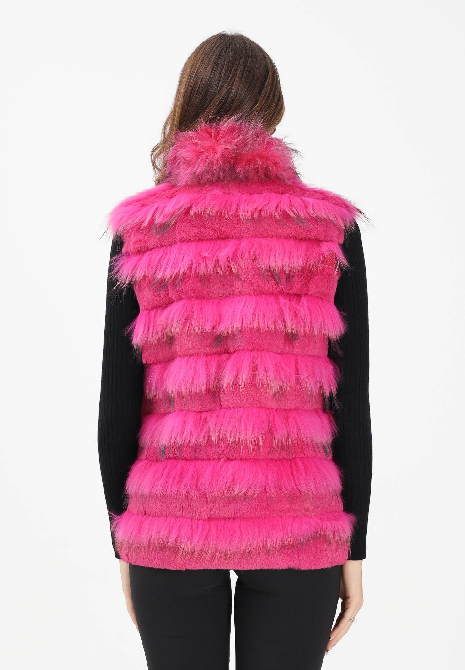 MEHRAN Pelliccia smanicata fucsia da donna 25160FUX FUX MEHRAN 