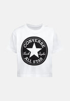 CONVERSE T-shirt a manica corta SIGNATURE CHUCK PATCH BOXY bianca da bambina 369787 001 CONVERSE 