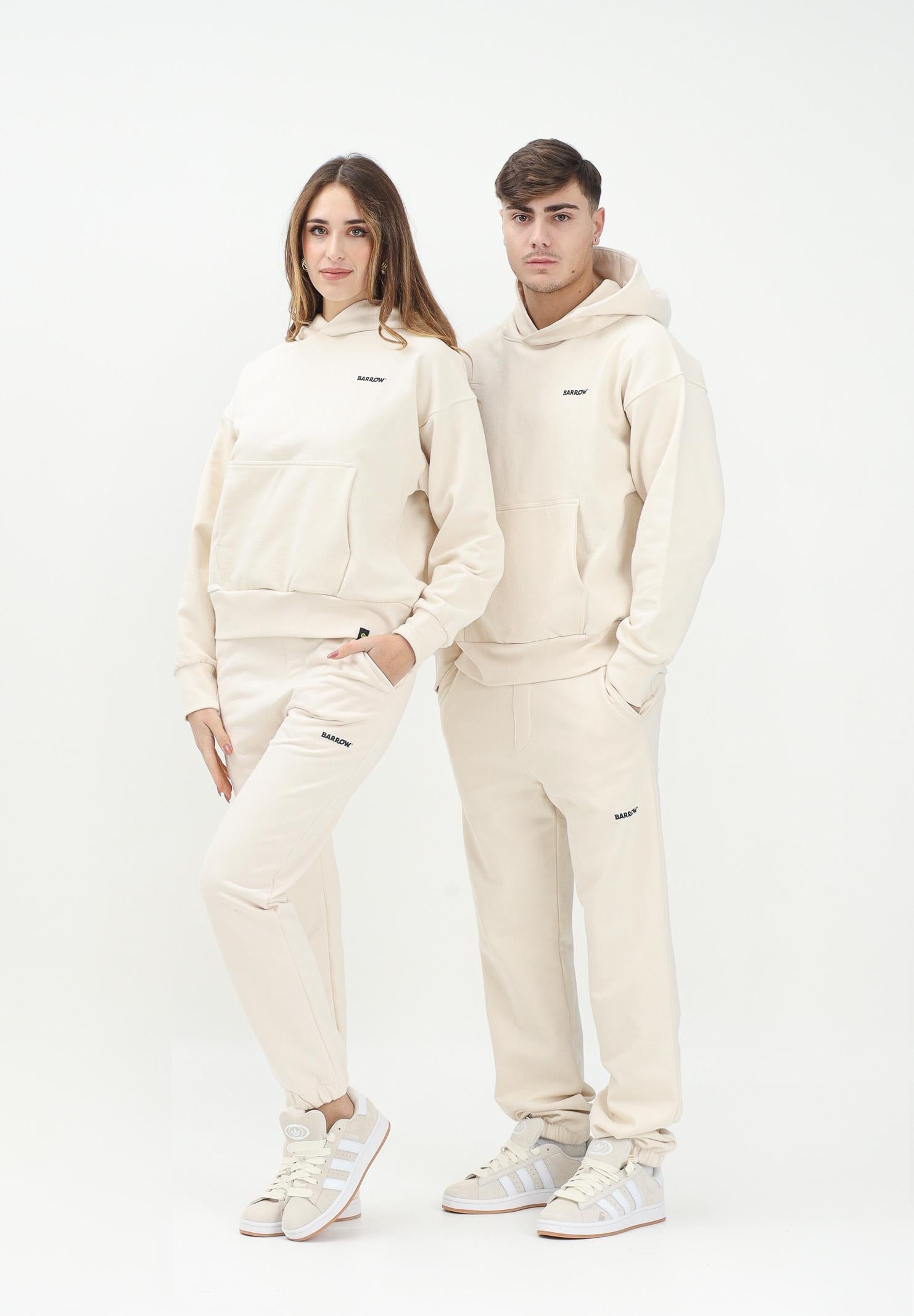 BARROW Pantalone sportivo vaniglia per uomo e donna con stampa logo S5BWUAFP085 BW029 BARROW 
