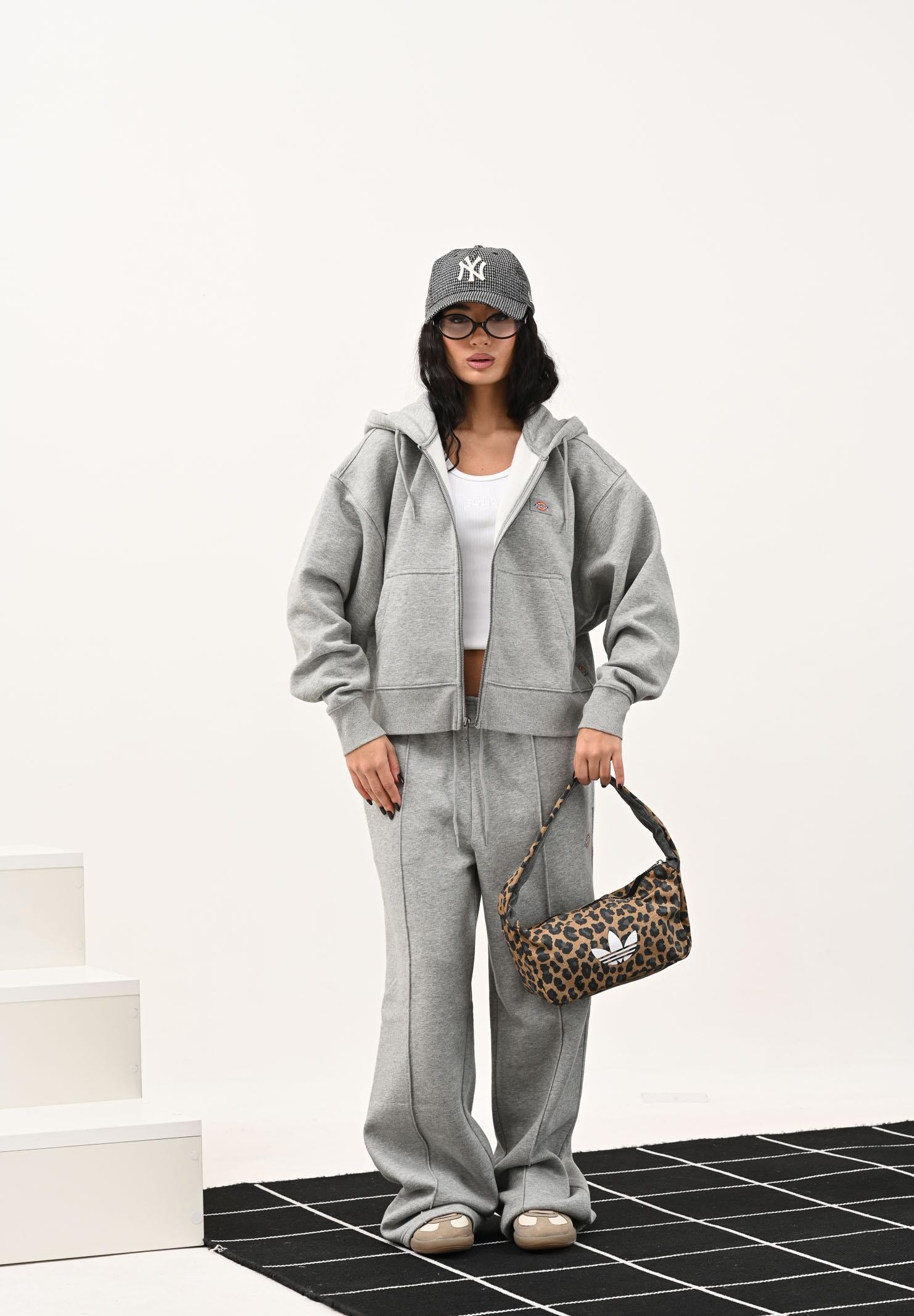 DICKIES Felpa con zip Oakport grigia da donna DK0A4Y1ZHG01  DIckies 