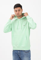 TOMMY HILFIGER Felpa con cappuccio verde menta da uomo MW0MW37235 LXY TOMMY HILFIGER 