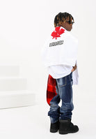 DSQUARED2 Jeans per donna, ragazzi e bambini in denim blu sfumato con stampa digitale DQ3101D0AEK DQ01 DSQUARED2 