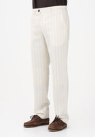 SELECTED HOMME Pantalone elegante panna da uomo con sottili righe 16100653 EG SELECTED HOMME 