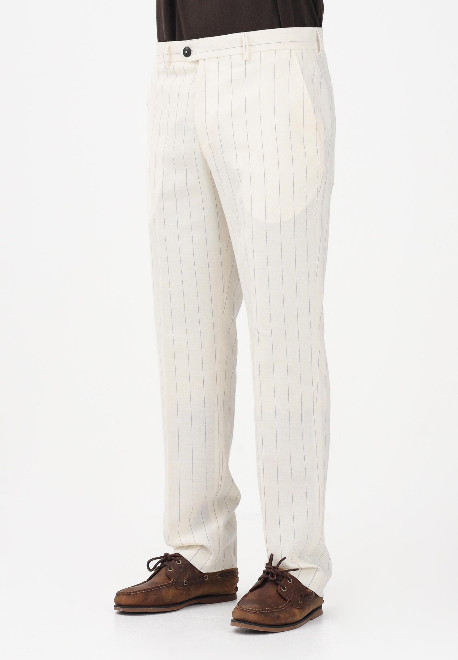 SELECTED HOMME Pantalone elegante panna da uomo con sottili righe 16100653 EG SELECTED HOMME 