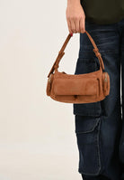 ARMANI EXCHANGE Borsa a spalla in suede cuoio da donna XW000405AF17158 U6048 ARMANI EXCHANGE 