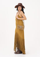 PINKO Abito lungo kiwi da donna con frange 106825A3AY L25 PINKO 