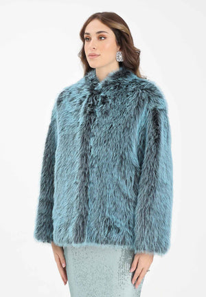 PATRIZIA PEPE Pelliccia verde acqua da donna 8O0197E072 G616 PATRIZIA PEPE 