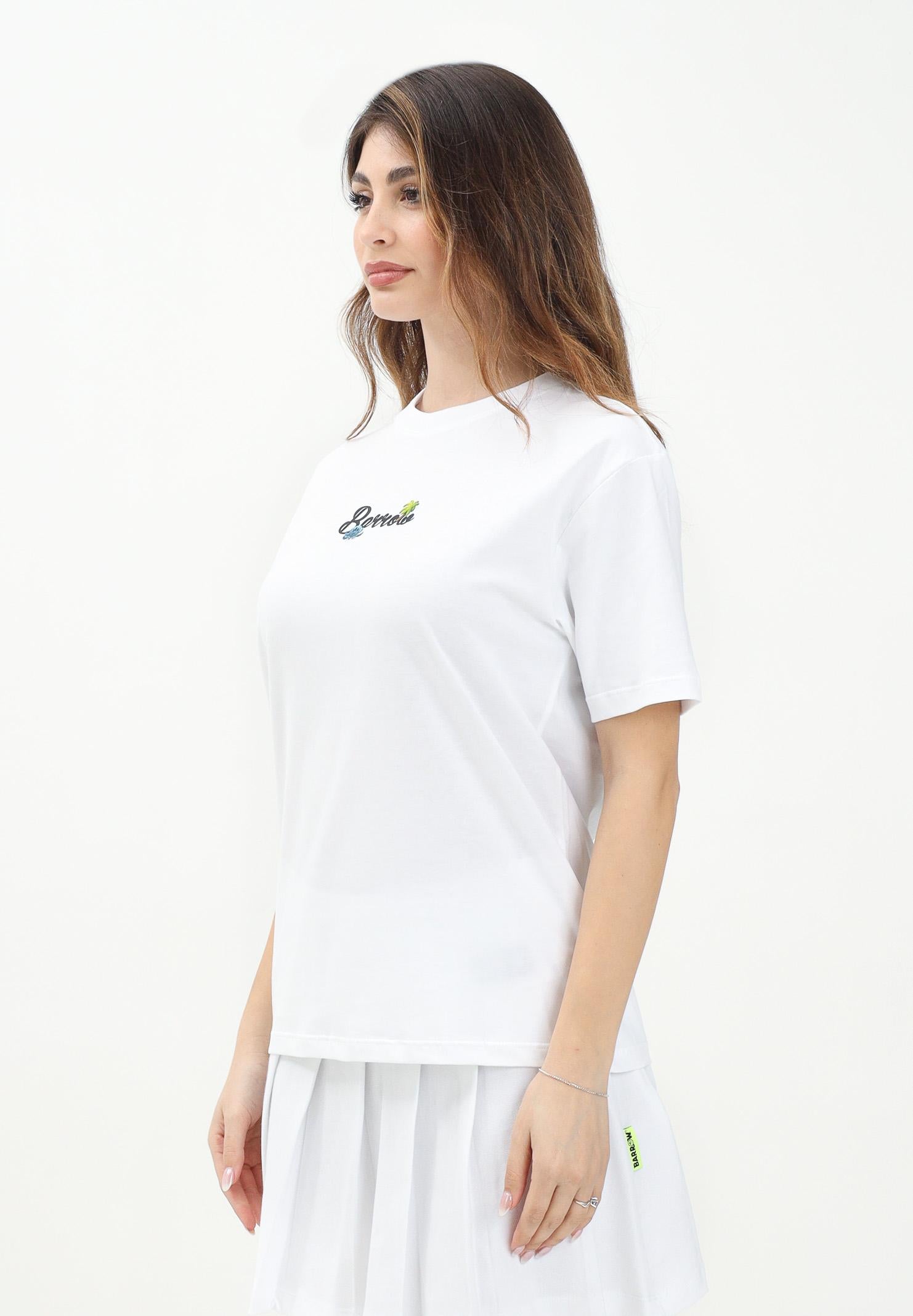 BARROW T-shirt a manica corta bianca per donna, ragazzi e bambini con maxi stampa sul retro S5BKJUTH070 002 BARROW 