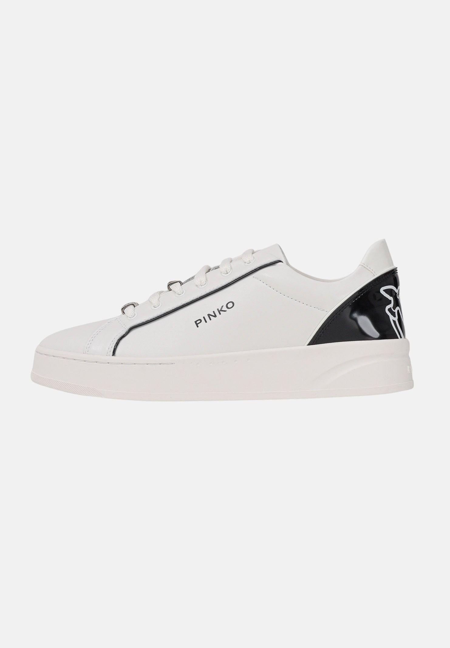 PINKO Sneakers bianche da donna con dettagli specchiati neri SS0131P001ZX9 ZX9 PINKO 