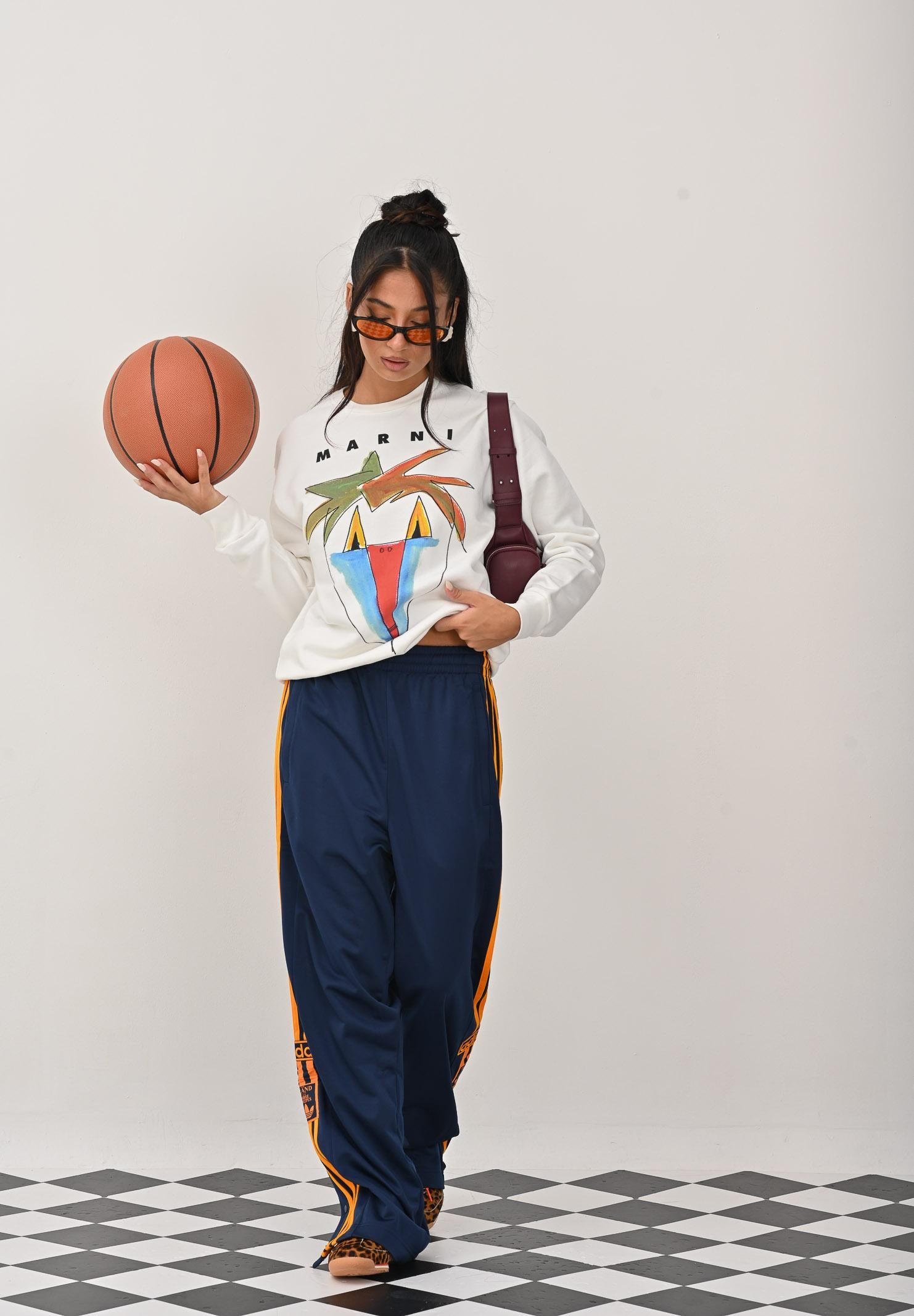 MARNI Felpa girocollo bianca per donna, ragazzi e bambini con grafica Jungle M01573M00V0 0M114 MARNI 