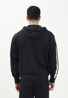 Felpa con zip Essentials 3-Stripes French Terry nera da uomo JD1877  ADIDAS PERFORMANCE 