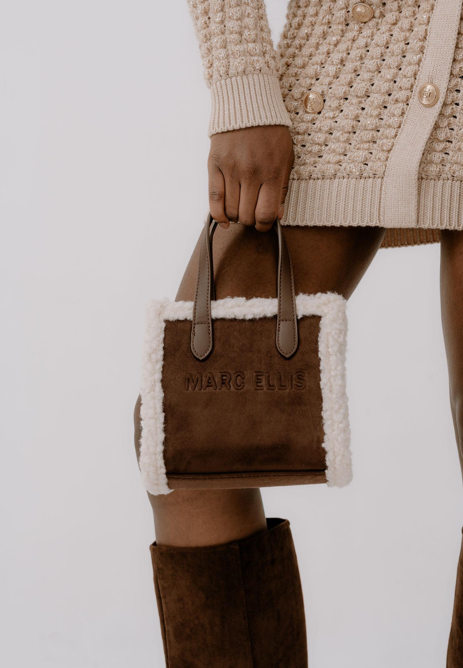 MARC ELLIS Borsa a mano Buby Suede S in morbido suede marrone da donna BUBY-SUEDE-S CO MARC ELLIS 