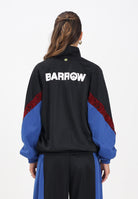 BARROW Giacca a vento nera da donna con stampe e inserti blu e in pizzo rosso F5BWWOJK107 110 BARROW 