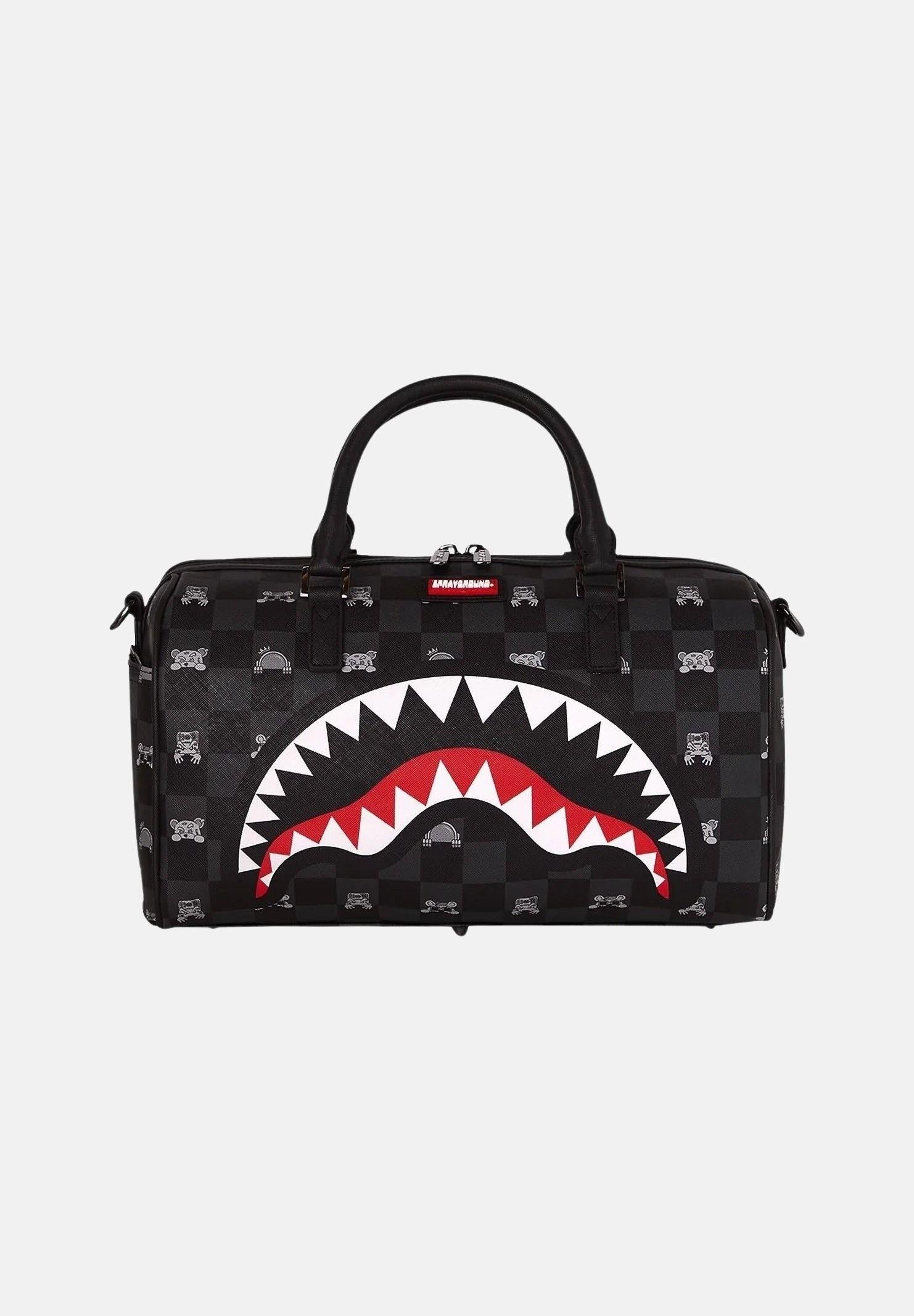 SPRAYGROUND Borsone GRAY PEEKING CHARACTER CHECK nero per uomo e donna 910D8911NSZ . SPRAYGROUND 