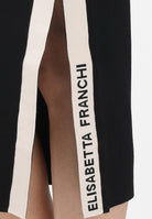 ELISABETTA FRANCHI Abito midi in maglia nero da donna con bande a contrasto AM03S61E2 685 ELISABETTA FRANCHI 