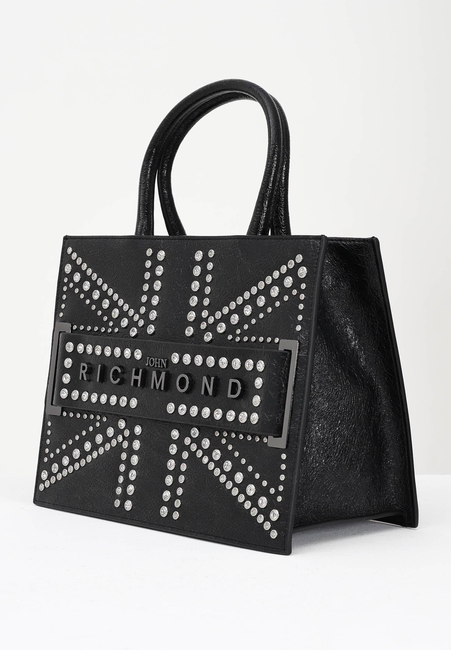 RICHMOND Shopper nera da donna con logo e borchie RWA25230BO BL RICHMOND 