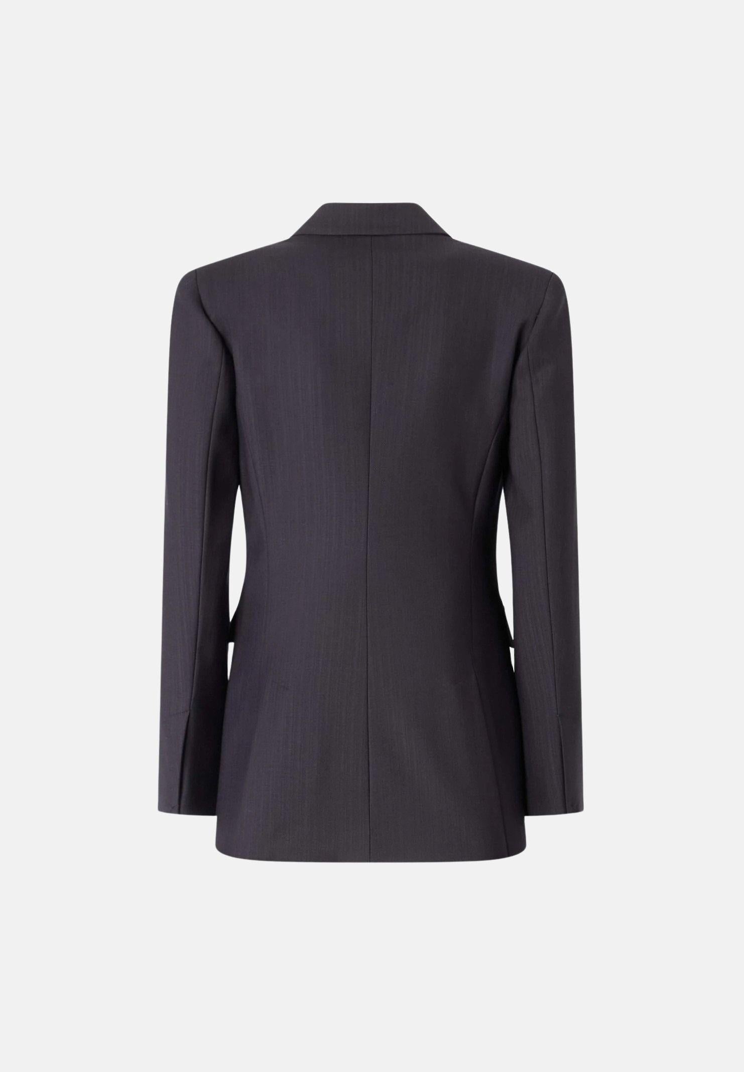 PINKO New Amalfi giacca slim doppiopetto in misto lana blu marino cupo blu da donna. 107513A3IF G03 PINKO 