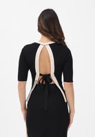 ELISABETTA FRANCHI Maglia girocollo nera da donna con maniche ¾ e schiena scoperta MK67S61E2 685 ELISABETTA FRANCHI 