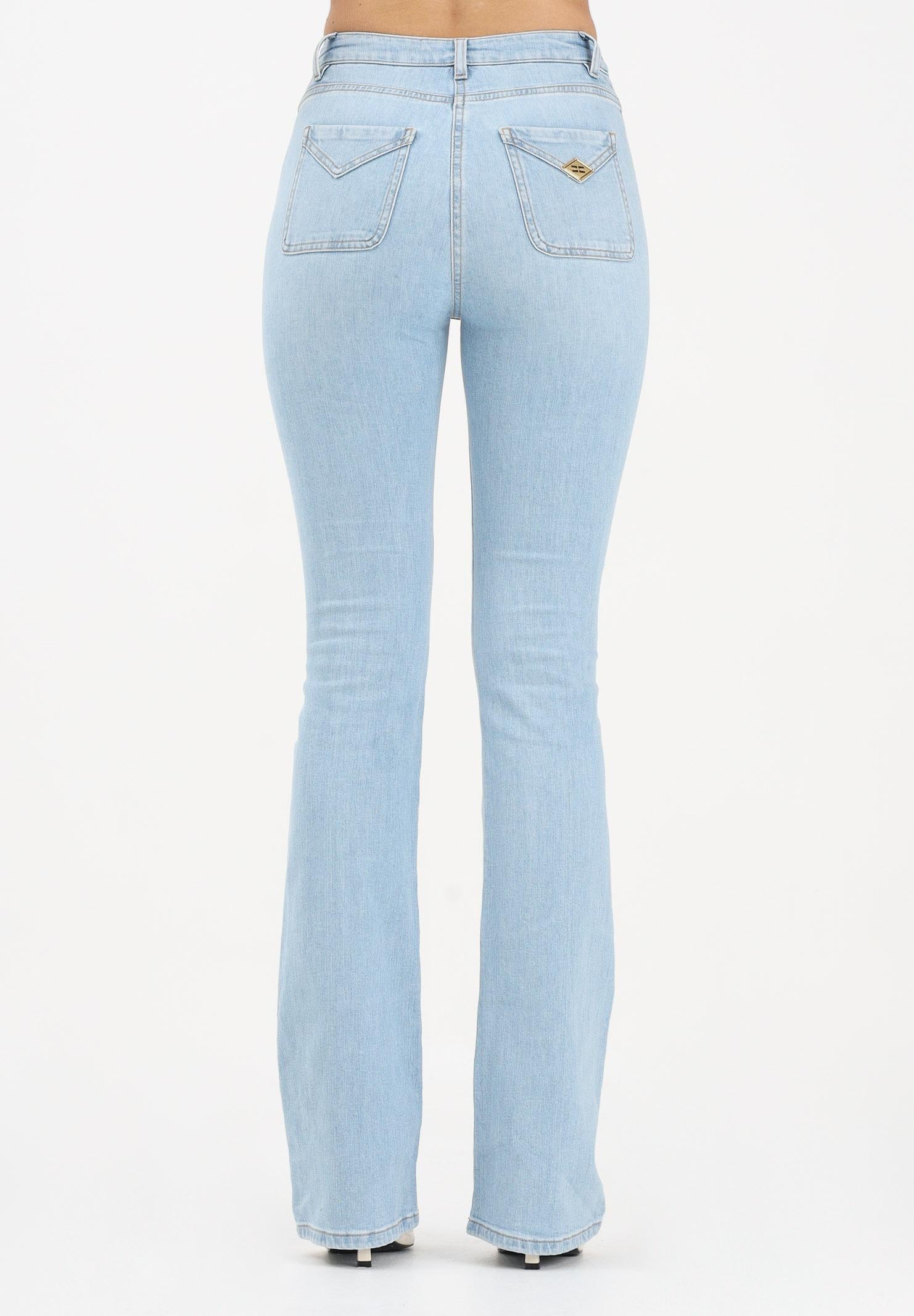 ELISABETTA FRANCHI Jeans in denim chiaro da donna con costruzione a zampetta PJ24N61E2 192 ELISABETTA FRANCHI 