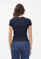 TOMMY JEANS T-shirt a manica corta blu da donna con patch logo DW0DW17881 C1G TOMMY JEANS 