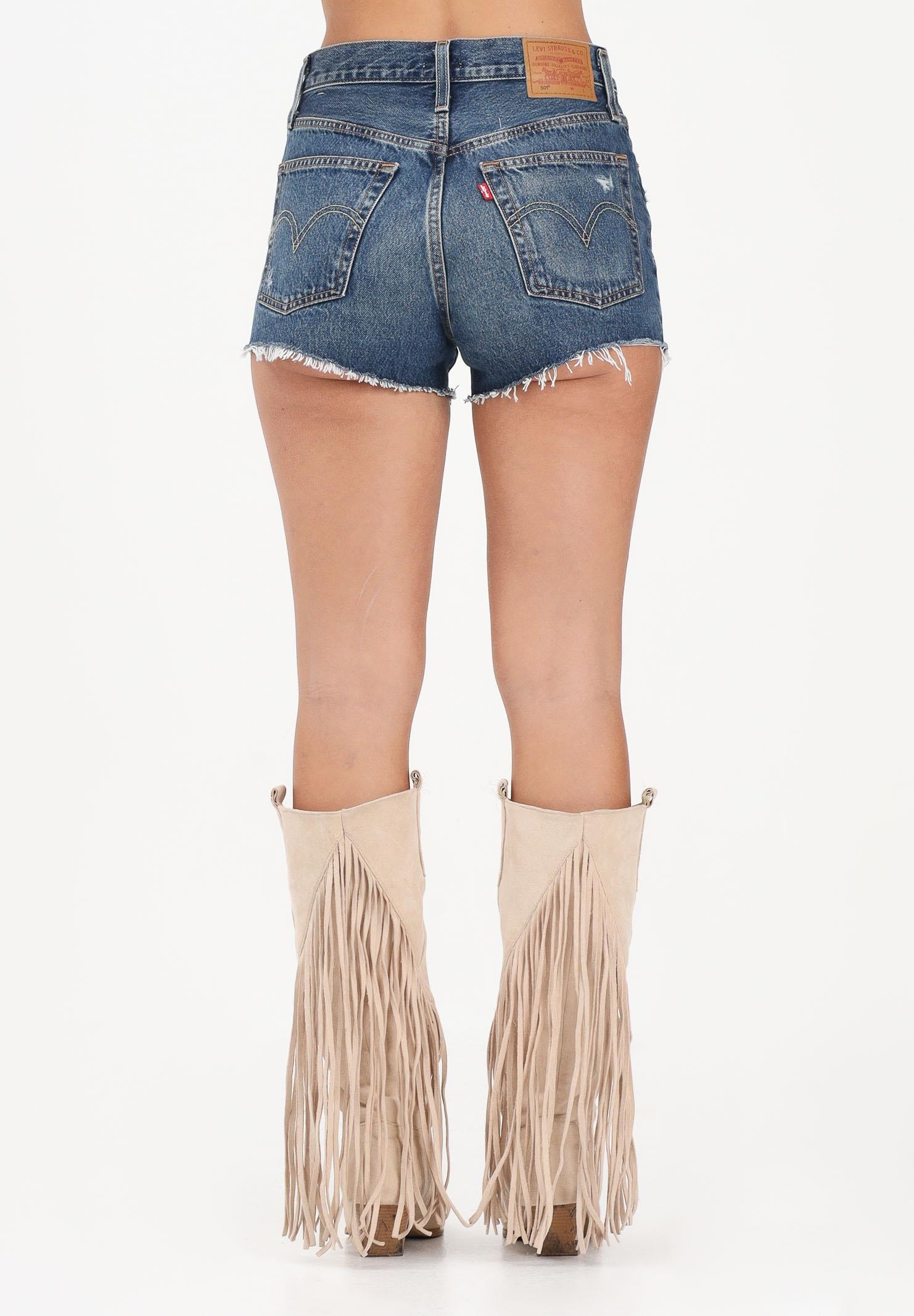 LEVI'S Shorts 501® in denim blu da donna 56327-0558 . LEVI'S® 