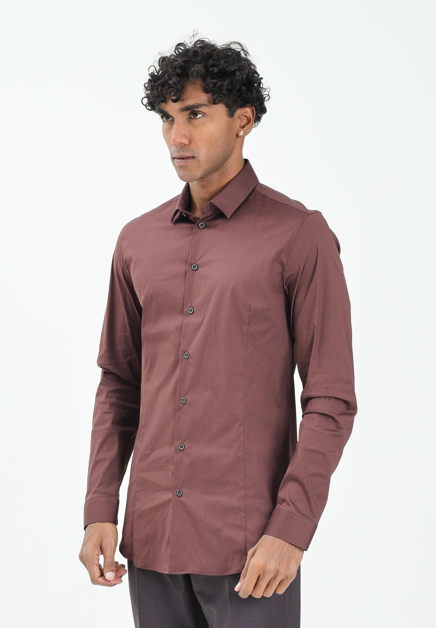 PATRIZIA PEPE Camicia a maniche lunghe bordeuax da uomo 5C0055A01 R883 PATRIZIA PEPE 