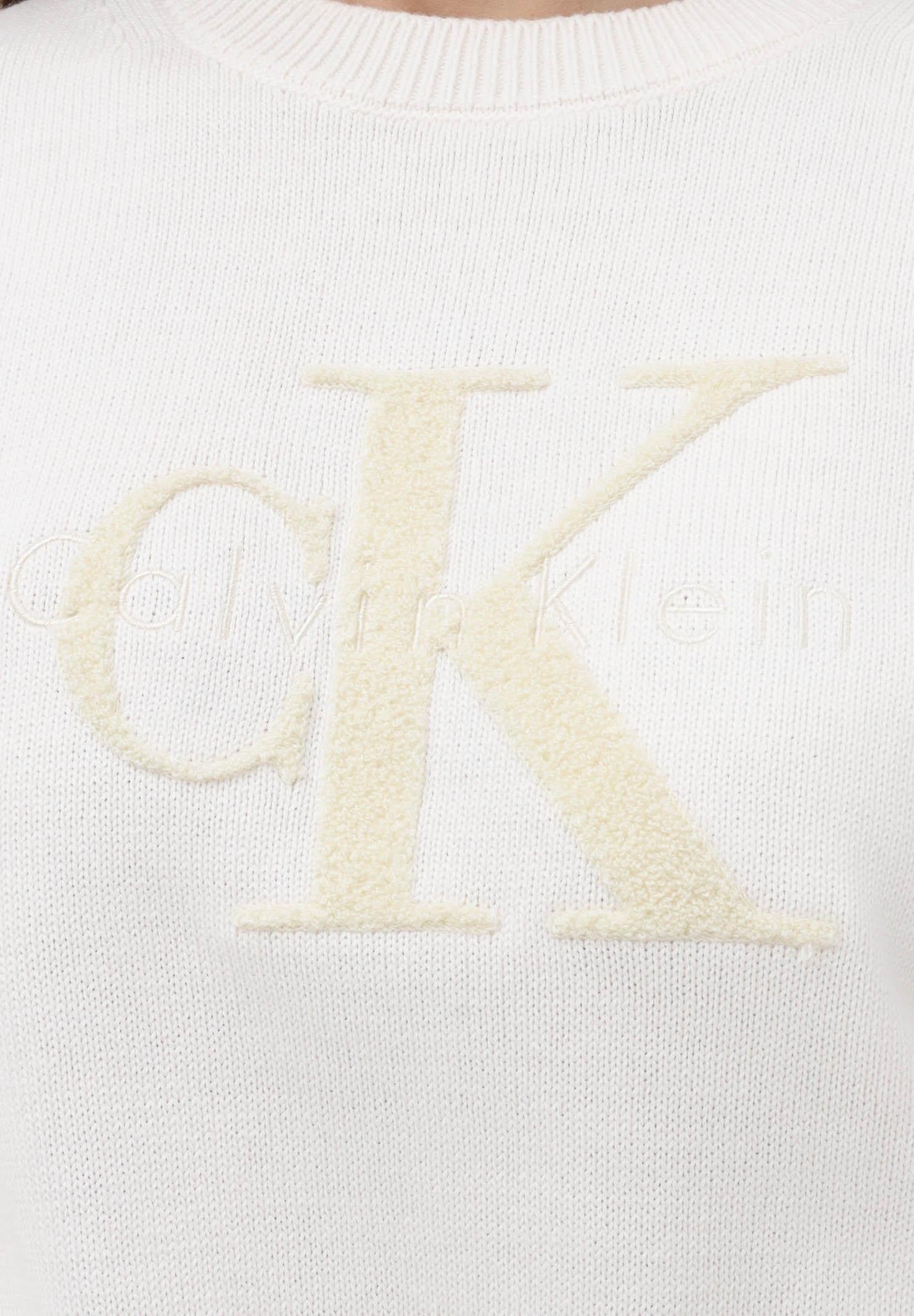 CALVIN KLEIN JEANS Maglia a manica corta panna da donna con logo LV044E306GYBH . CALVIN KLEIN JEANS 