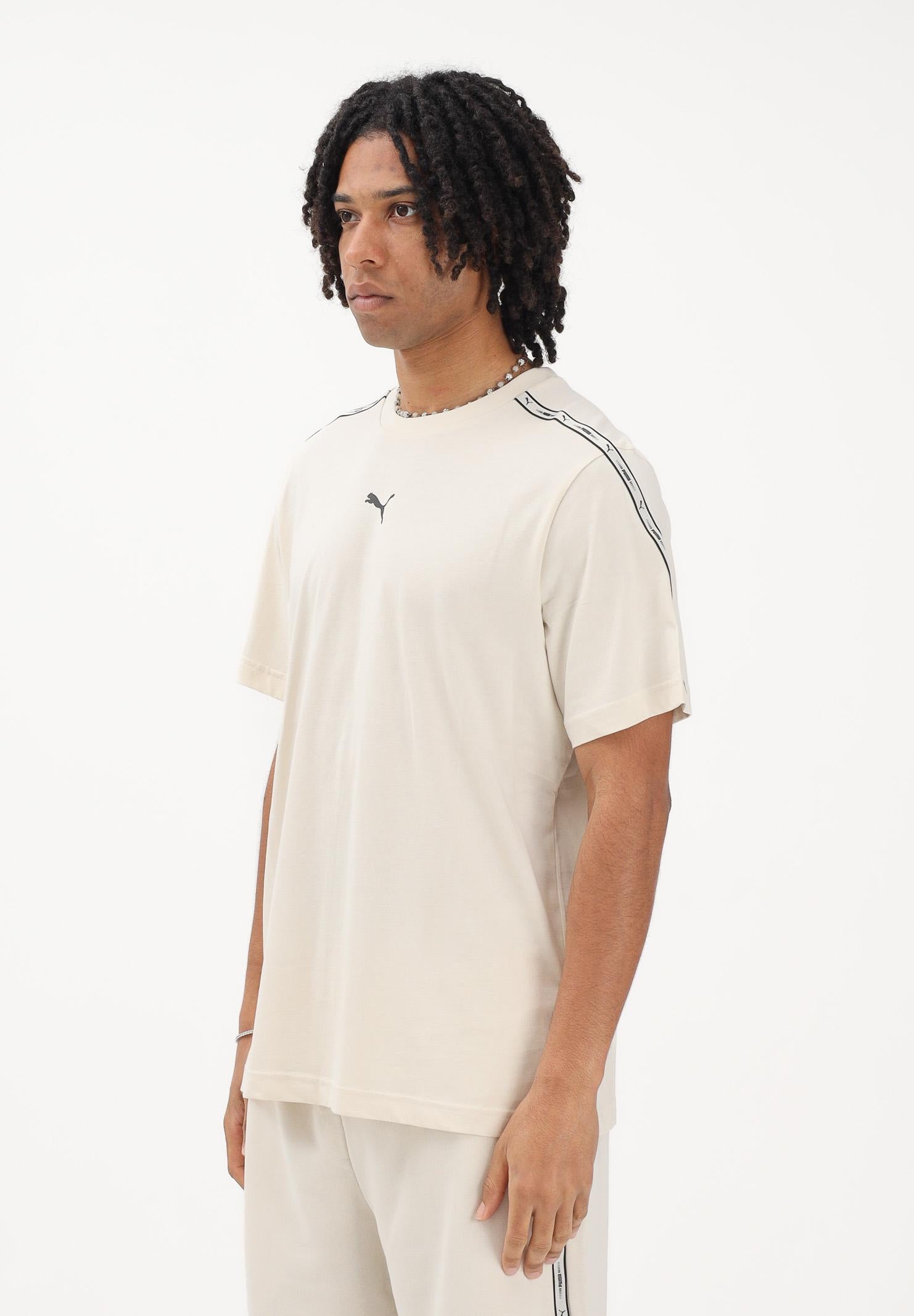 PUMA T-shirt a manica corta Essentials Tape panna da uomo 691693 87 PUMA 