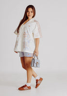 ADIDAS ORIGINALS Shorts sportivo SUMMER GLOW celeste da donna KY3166 . ADIDAS ORIGINALS 