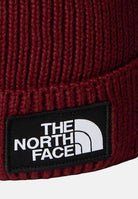 THE NORTH FACE Berretto di lana bordeaux per uomo e donna con pompon e riquadro con logo TNF NF0A8CHF0VO1  THE NORTH FACE 