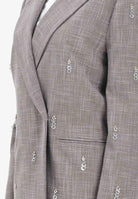 SIMONA CORSELLINI Giacca grigia da donna con applicazioni metalliche A25CPGI00301-C00232 V0000 SIMONA CORSELLINI 