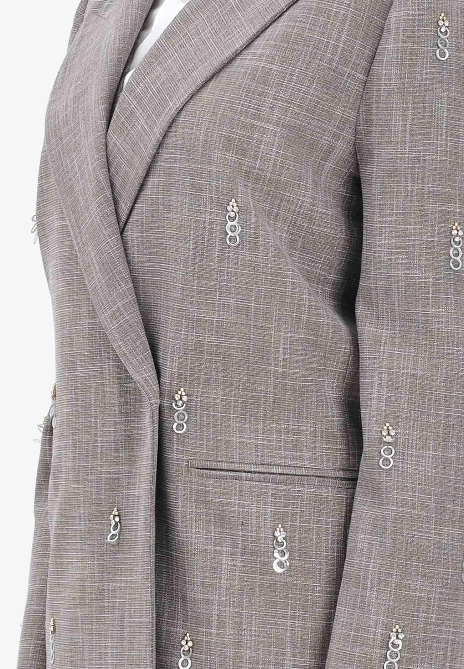 SIMONA CORSELLINI Giacca grigia da donna con applicazioni metalliche A25CPGI00301-C00232 V0000 SIMONA CORSELLINI 