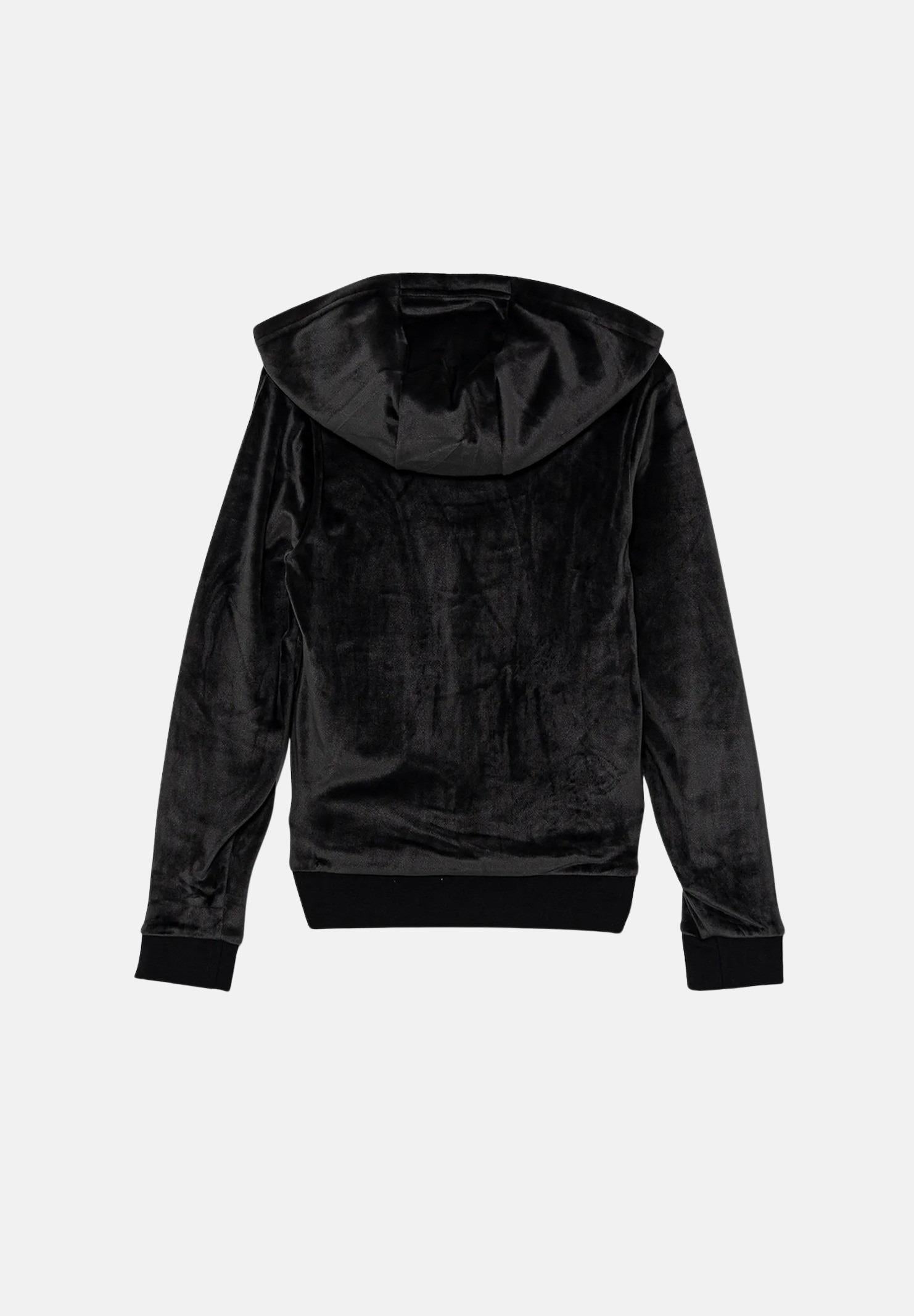 ADIDAS ORIGINALS Felpa con zip velour nera da bambina JX2845 . ADIDAS ORIGINALS 