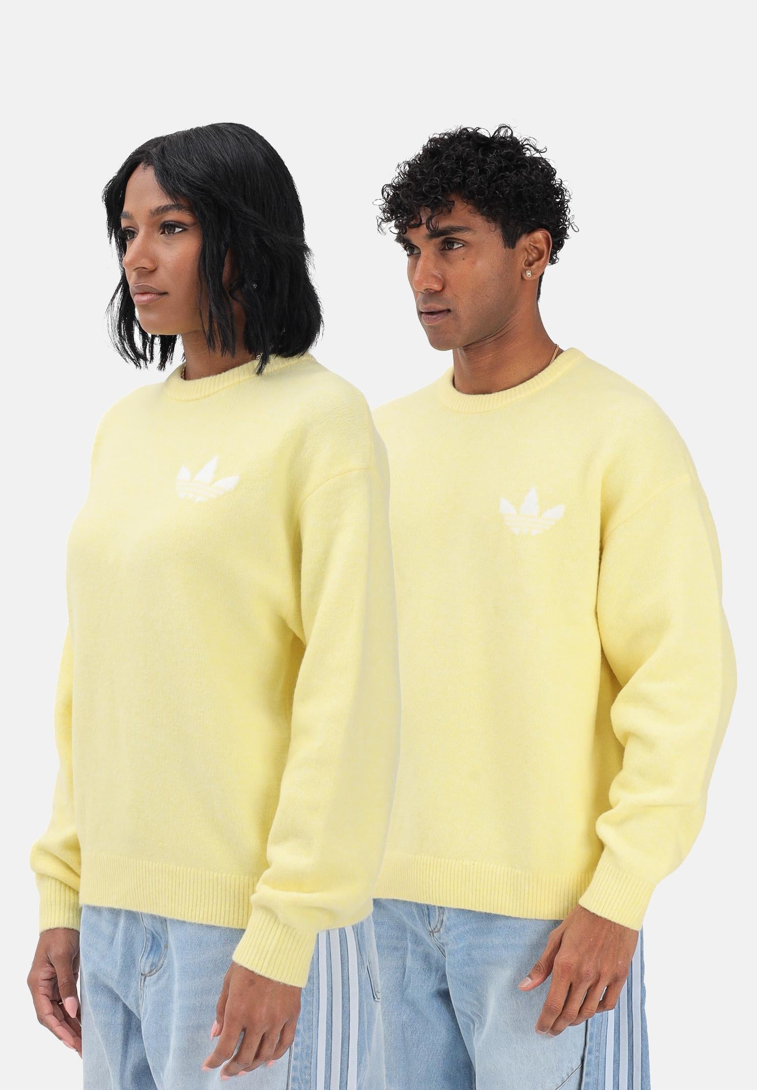 ADIDAS ORIGINALS Maglione girocollo Athletic Dept Knitted giallo per uomo e donna LD4476 . ADIDAS ORIGINALS 