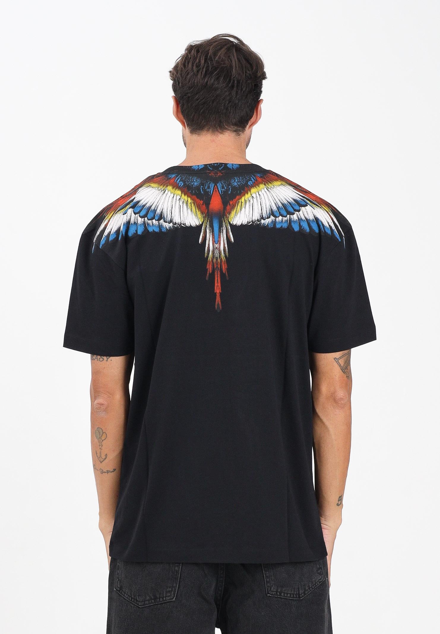 MARCELO BURLON COUNTY OF MILAN T-shirt a manica corta nera da uomo caratterizzata dalla stampa di grandi ali F5CAMATH023 110 MARCELO BURLON COUNTY OF MILAN 