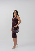 ELISABETTA FRANCHI Abito midi bordeaux da donna in tessuto bielastico AB81056E2 EA4 ELISABETTA FRANCHI 