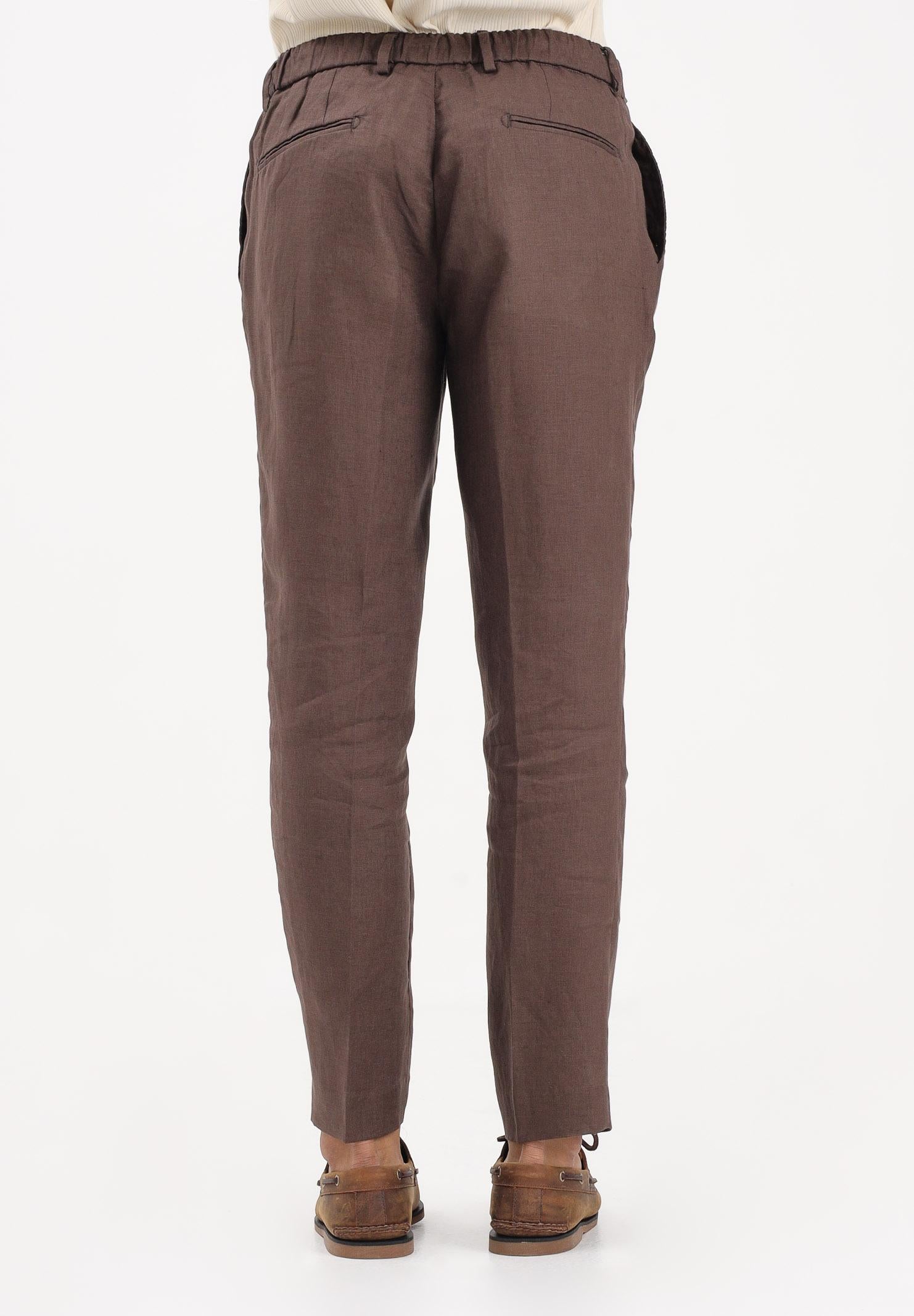 ENTRE AMIS Pantalone in lino marrone da uomo P26JAP5RENO2148 5174 ENTRE AMIS 
