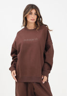 ADIDAS ORIGINALS Felpa girocollo Essentials Linear Oversized Crew marrone da donna JW1018 . ADIDAS ORIGINALS 