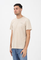 TOMMY JEANS T-shirt a manica corta beige da uomo con logo DM0DM21780 ABY TOMMY JEANS 