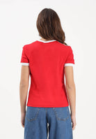 ADIDAS ORIGINALS T-shirt a manica corta 3 STRIPES SLIM rossa da donna KD3676 . ADIDAS ORIGINALS 