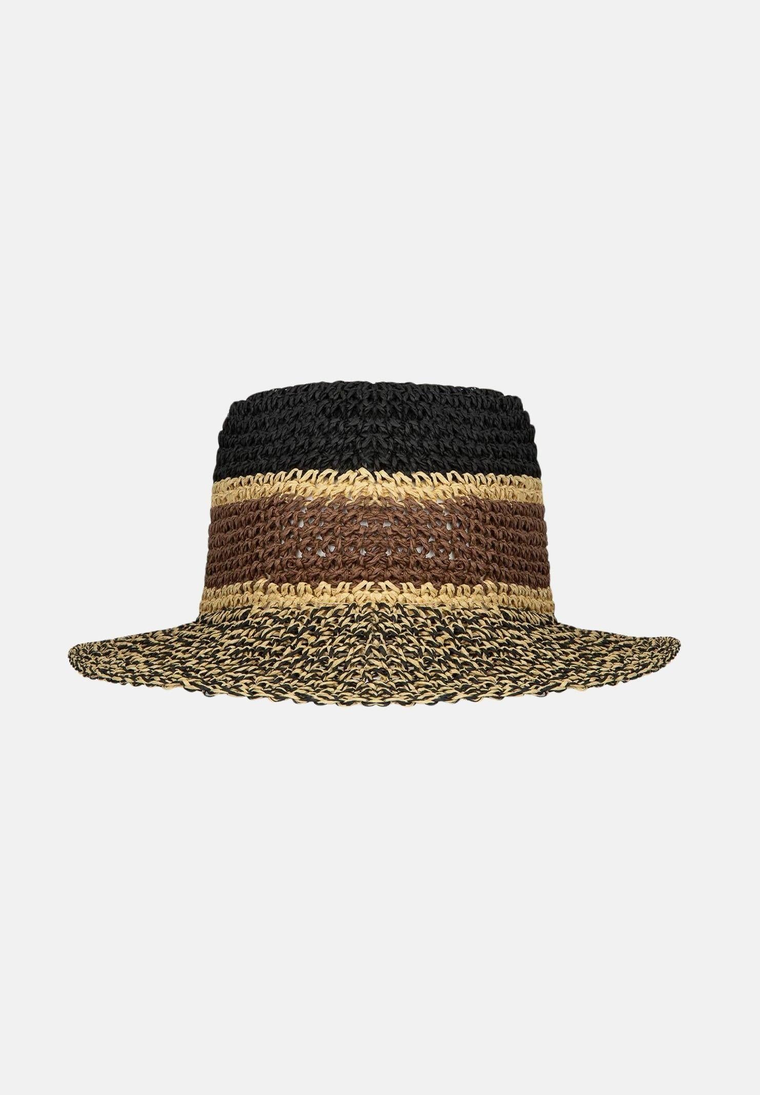 ME FUI Cappello in paglia beige, marrone e nero da donna MA26-SW0220BK . ME FUI 