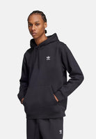 ADIDAS ORIGINALS Felpa con cappuccio Trefoil Essentials Loose nera da uomo JV6056 . ADIDAS ORIGINALS 