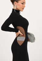 PATRIZIA PEPE Abito lungo nero da donna con strass 2A2968J338 J4R0 PATRIZIA PEPE 